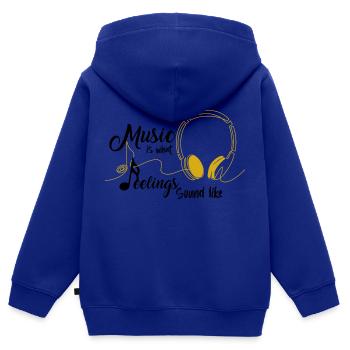 Musik ist, wie Gefühle klingen - Kinder Premium Organic Zip Hoodie - Royalblau - Hinten - AI Model Kid Male (0cm)