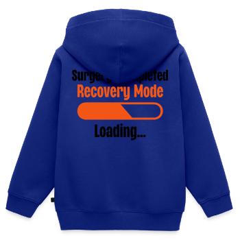 Chirurgie abgeschlossen Wiederherstellungsmodus wird geladen - Kinder Premium Organic Zip Hoodie - Royalblau - Hinten - AI Model Kid Male (0cm)
