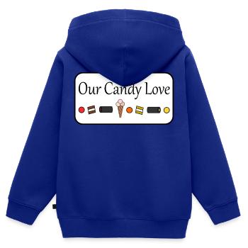 Our candy love - Kinder Premium Organic Zip Hoodie - Royalblau - Hinten - AI Model Kid Male (0cm)