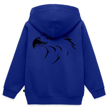 Adlerkopf im Profil auf einer Seite - Kinder Premium Organic Zip Hoodie - Royalblau - Hinten - AI Model Kid Male (0cm)