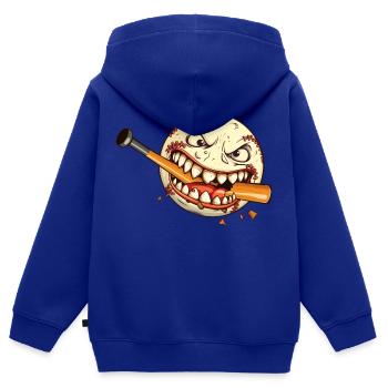Joueur de baseball Équipe de baseball Baseballer - Sweat Premium à capuche zippé enfant bio - bleu roi - Dos - AI Model Kid Male (0cm)