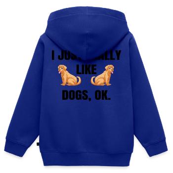 Hund Dog - Kinder Premium Organic Zip Hoodie - Royalblau - Hinten - AI Model Kid Male (0cm)