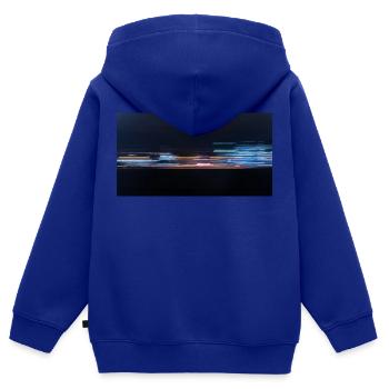 Nachts auf der Autobahn in Berlin - Kinder Premium Organic Zip Hoodie - Royalblau - Hinten - AI Model Kid Male (0cm)