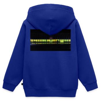 Fußgänger im Tunnel vor einer Neonfarbe - Kinder Premium Organic Zip Hoodie - Royalblau - Hinten - AI Model Kid Male (0cm)