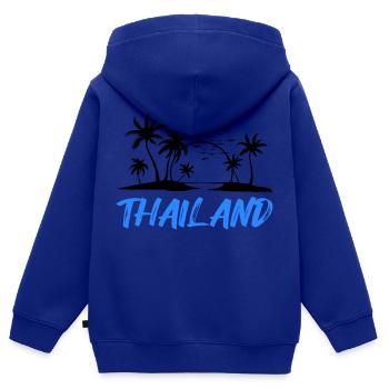 Thaïlande - Sweat Premium à capuche zippé enfant bio - bleu roi - Dos - AI Model Kid Male (0cm)