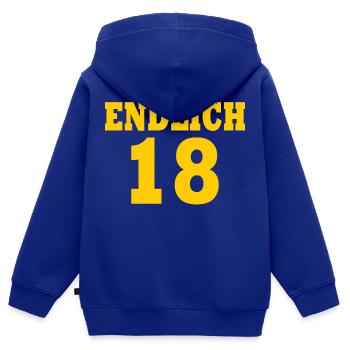 Endlich 18 - Kinder Premium Organic Zip Hoodie - Royalblau - Hinten - AI Model Kid Male (0cm)