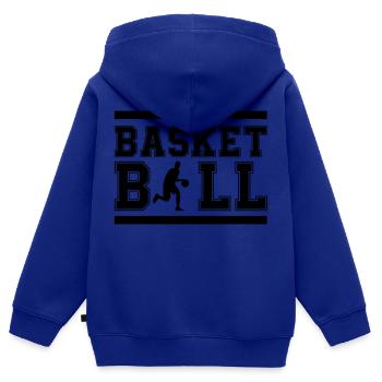 basket-ball - Sweat Premium à capuche zippé enfant bio - bleu roi - Dos - AI Model Kid Male (0cm)