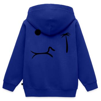 Dackel Sommerurlaub - Kinder Premium Organic Zip Hoodie - Royalblau - Hinten - AI Model Kid Male (0cm)