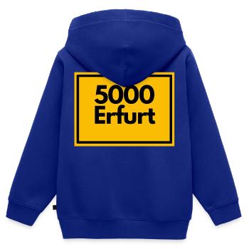 Ortsschild - damals Retro alte PLZ 5000 ERFURT - Kinder Premium Organic Zip Hoodie - Royalblau - Hinten - AI Model Kid Male (0cm)