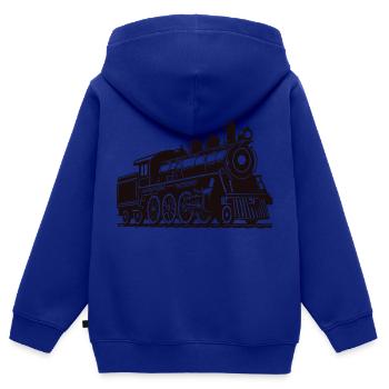 lokomotive silhouette - Kinder Premium Organic Zip Hoodie - Royalblau - Hinten - AI Model Kid Male (0cm)