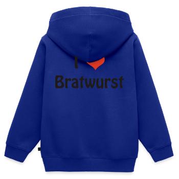 Bratwurst - Kinder Premium Organic Zip Hoodie - Royalblau - Hinten - AI Model Kid Male (0cm)