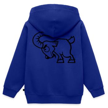vl066a_streithammel_1c - Kinder Premium Organic Zip Hoodie - Royalblau - Hinten - AI Model Kid Male (0cm)