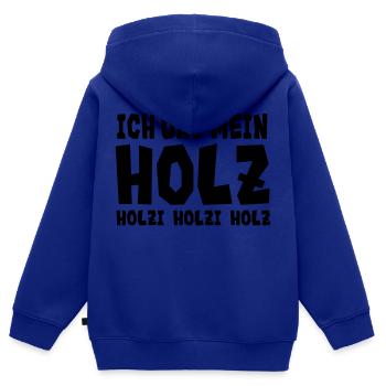 Ich und mein - Holz - Kinder Premium Organic Zip Hoodie - Royalblau - Hinten - AI Model Kid Male (0cm)