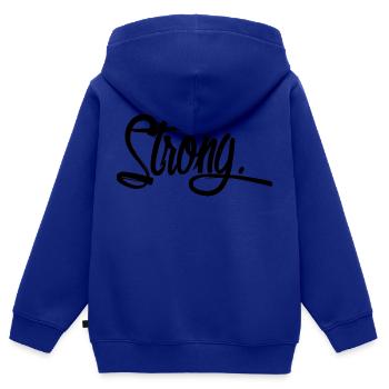 strong schwarz - Kinder Premium Organic Zip Hoodie - Royalblau - Hinten - AI Model Kid Male (0cm)