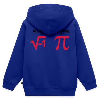 obtenez vrai - être rationnel (2c) - Sweat Premium à capuche zippé enfant bio - bleu roi - Dos - AI Model Kid Male (0cm)
