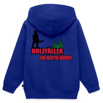holzfäller - Kinder Premium Organic Zip Hoodie - Royalblau - Hinten - AI Model Kid Male (0cm)