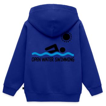 open water swimming - Kinder Premium Organic Zip Hoodie - Royalblau - Hinten - AI Model Kid Male (0cm)