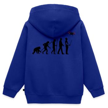 Evolution Modellflieger Drohne 4 Propeller - Kinder Premium Organic Zip Hoodie - Royalblau - Hinten - AI Model Kid Male (0cm)