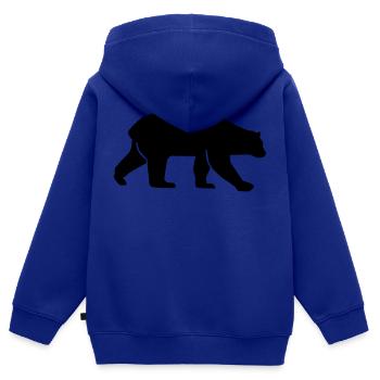 Eisbär - Kinder Premium Organic Zip Hoodie - Royalblau - Hinten - AI Model Kid Male (0cm)