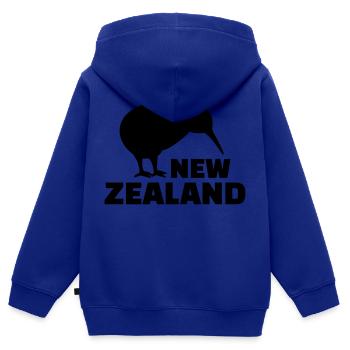 Kiwi - Sweat Premium à capuche zippé enfant bio - bleu roi - Dos - AI Model Kid Male (0cm)