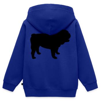 Bouledogue - Sweat Premium à capuche zippé enfant bio - bleu roi - Dos - AI Model Kid Male (0cm)