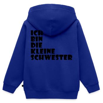 Ich bin die kleine Schwester - Kinder Premium Organic Zip Hoodie - Royalblau - Hinten - AI Model Kid Male (0cm)