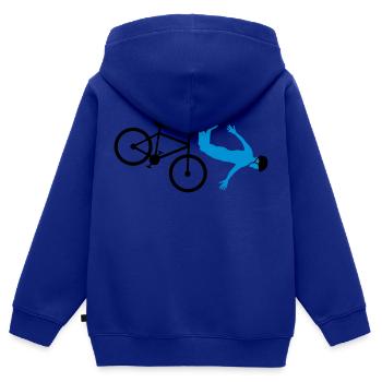 bicycle accident crash bicycle helmet cycling stu - Kids Premium Organic Zip-up Hoodie - royal blue - Back - AI Model Kid Male (0cm)