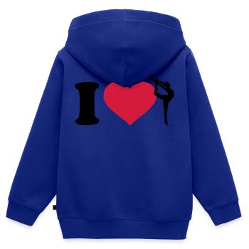 Gymnastik - Kinder Premium Organic Zip Hoodie - Royalblau - Hinten - AI Model Kid Male (0cm)