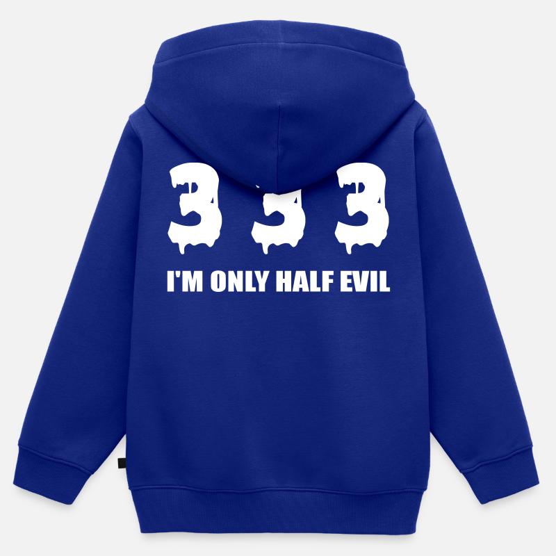 Je ne suis qu'à moitié mal drôle citation - Sweat Premium à capuche zippé enfant bio - bleu roi