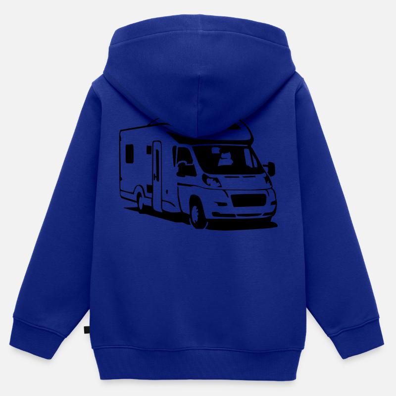 Camper Wohnmobil (1 color) - Sweat Premium à capuche zippé enfant bio - bleu roi