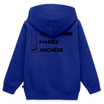Bogenschießen Bogenschütze Sport Sportler Spieler - Kinder Premium Organic Zip Hoodie - Royalblau - Hinten - AI Model Kid Male (0cm)