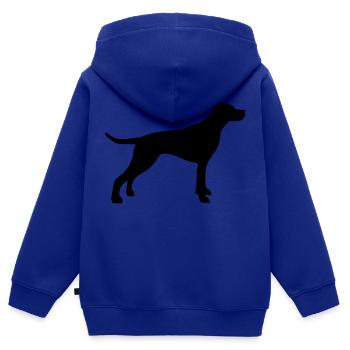 English Pointer - Kids Premium Organic Zip-up Hoodie - royal blue - Back - AI Model Kid Male (0cm)