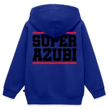 super azubi - Kinder Premium Organic Zip Hoodie - Royalblau - Hinten - AI Model Kid Male (0cm)