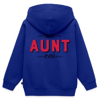 Aunt - Kinder Premium Organic Zip Hoodie - Royalblau - Hinten - AI Model Kid Male (0cm)