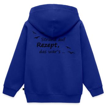 Strand auf Rezept, das wär´s - Kinder Premium Organic Zip Hoodie - Royalblau - Hinten - AI Model Kid Male (0cm)