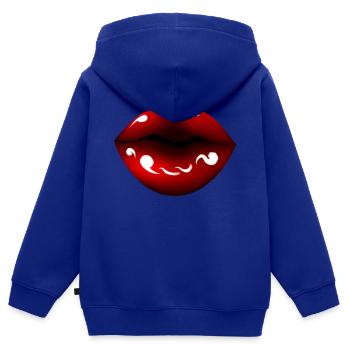 Red Lips - Kinder Premium Organic Zip Hoodie - Royalblau - Hinten - AI Model Kid Male (0cm)