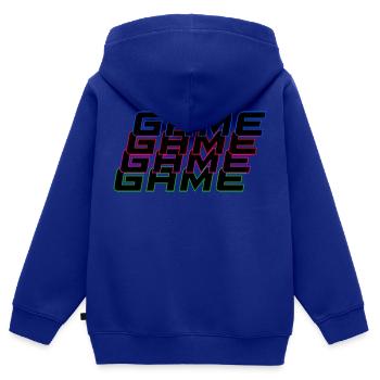 Game - Sweat Premium à capuche zippé enfant bio - bleu roi - Dos - AI Model Kid Male (0cm)