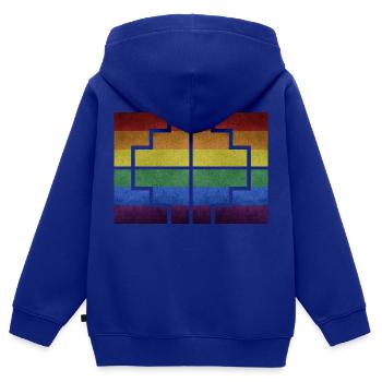 Geometrie - Kinder Premium Organic Zip Hoodie - Royalblau - Hinten - AI Model Kid Male (0cm)