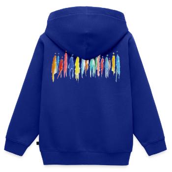 crowd - Menschengruppe - Kinder Premium Organic Zip Hoodie - Royalblau - Hinten - AI Model Kid Male (0cm)