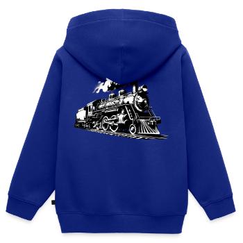 Railway at Christmas - Kids Premium Organic Zip-up Hoodie - royal blue - Back - AI Model Kid Male (0cm)