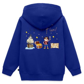 A wild five piratenhafter Geburtstag - Kinder Premium Organic Zip Hoodie - Royalblau - Hinten - AI Model Kid Male (0cm)