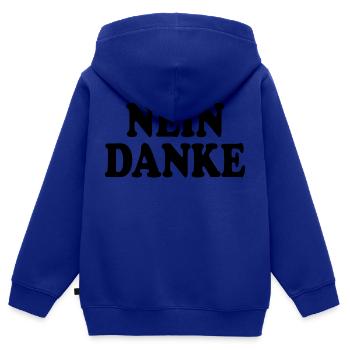 Nein danke - Kinder Premium Organic Zip Hoodie - Royalblau - Hinten - AI Model Kid Male (0cm)