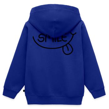 Smile - Kinder Premium Organic Zip Hoodie - Royalblau - Hinten - AI Model Kid Male (0cm)