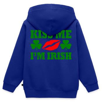 kiss me im irish - Kinder Premium Organic Zip Hoodie - Royalblau - Hinten - AI Model Kid Male (0cm)