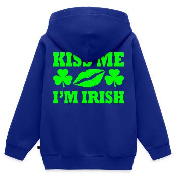 Kiss me im irish - Kinder Premium Organic Zip Hoodie - Royalblau - Hinten - AI Model Kid Male (0cm)