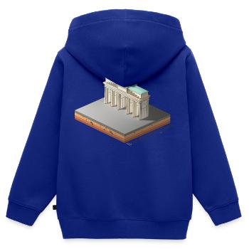 Brandenburg Gate - Kids Premium Organic Zip-up Hoodie - royal blue - Back - AI Model Kid Male (0cm)