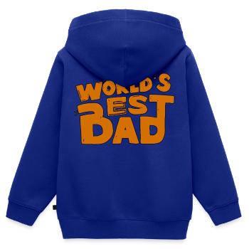 DER BESTE VATER DER WELT - Kinder Premium Organic Zip Hoodie - Royalblau - Hinten - AI Model Kid Male (0cm)