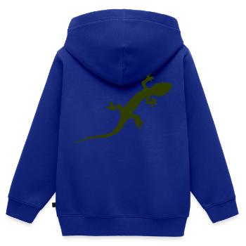 Gecko Echse - Kinder Premium Organic Zip Hoodie - Royalblau - Hinten - AI Model Kid Male (0cm)