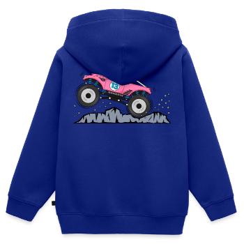Monstertruck Geburtstag 13 Pink - Kinder Premium Organic Zip Hoodie - Royalblau - Hinten - AI Model Kid Male (0cm)