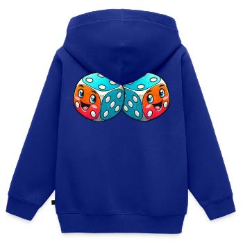 Kubus Strip - Kinder Premium zip hoodie biologisch - koningsblauw - Achter - AI Model Kid Male (0cm)